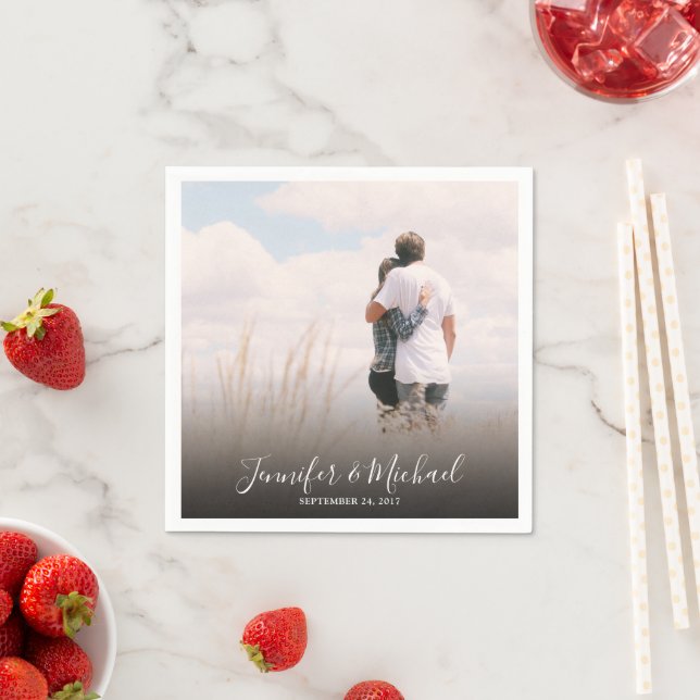 Create your own photo bride and groom wedding napkin (Insitu)