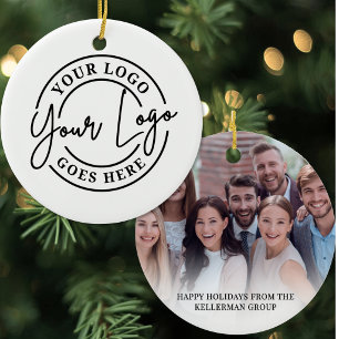 Create Your Own Photo Business Logo Ceramic Tree Decoration