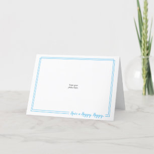 Create Your Own Photo Card--Double Blue Border Car Card
