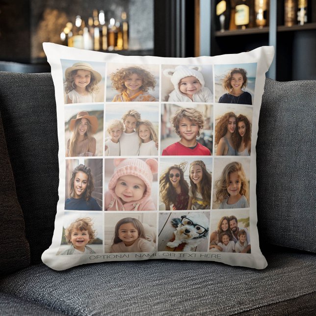 Create Your Own Photo Collage - 16 photos Cushion (Photo Collage Pillow)