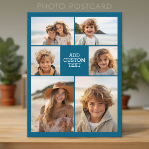Create Your Own Photo Collage - 6 photos and Text Postcard