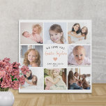 Create Your Own Photo Collage Auntie Modern Faux Canvas Print<br><div class="desc">This modern 8-photo collage faux canva print features the heartfelt message, "We love you Auntie" and a beautiful pink heart. Ideal for a birthday or Christmas gift for your aunt, it can be personalised with pictures of your favourite nieces or nephews, transforming it into a cherished keepsake to be treasured...</div>