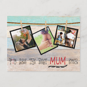 Create Your Own Photo Collage. Best Mum Ever Postcard