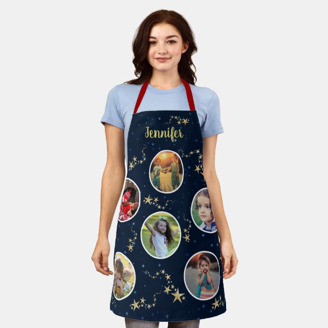 Create your own photo collage Christmas monogram Apron (Worn)
