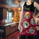 Create your own photo collage Christmas monogram Apron<br><div class="desc">Create your own photo collage Christmas apron.
You can add your own photos and name to personalise and create a very unique and personal apron.</div>