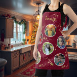 Create your own photo collage Christmas monogram Apron<br><div class="desc">Create your own photo collage Christmas apron.
You can add your own photos and name to personalise and create a very unique and personal apron.</div>