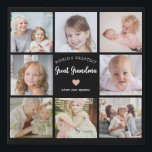 Create Your Own Photo Collage Great Grandma Modern Faux Canvas Print<br><div class="desc">Create your own 8-photo collage for your wonderful great-grandmother with this black and white modern faux canva print. It features the heartfelt message, "World's greatest Great Grandma" and a simple pink heart. Ideal for a birthday or Christmas gift, this faux canva can be personalised with pictures of favourite great-grandchildren, transforming...</div>