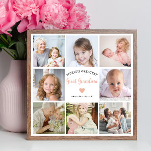 Create Your Own Photo Collage Great Grandma Modern Poster