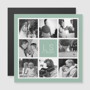 Create Your Own Photo Collage Monogram Magnet