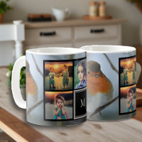 Create your own photo collage monogram robin bird