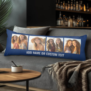 Create Your Own Photo Collage Navy 4 Pictures Body Cushion