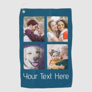 Create Your Own Photo Collage Navy 4 Pictures Golf Towel