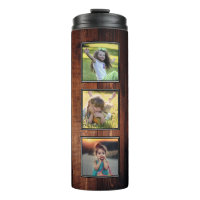 Create your own photo collage on rustic wood