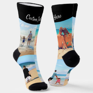 Create Your Own Photo Collage Socks Custom Text