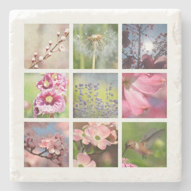 Create Your Own Photo Collage Stone Coaster (Front)
