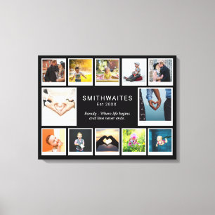 Create Your Own Photo Collage Template Typography Canvas Print