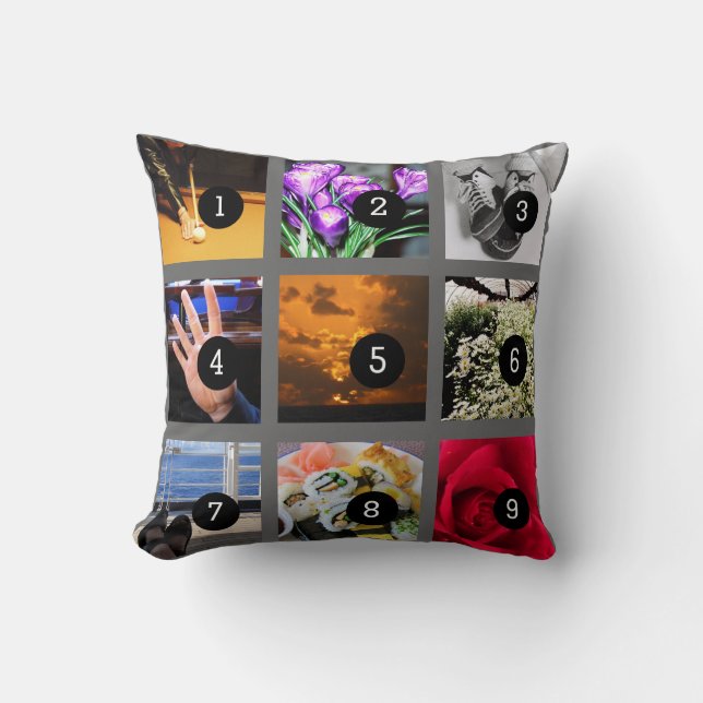 Create Your Own Photo collage with 18 images Cushion (Front)