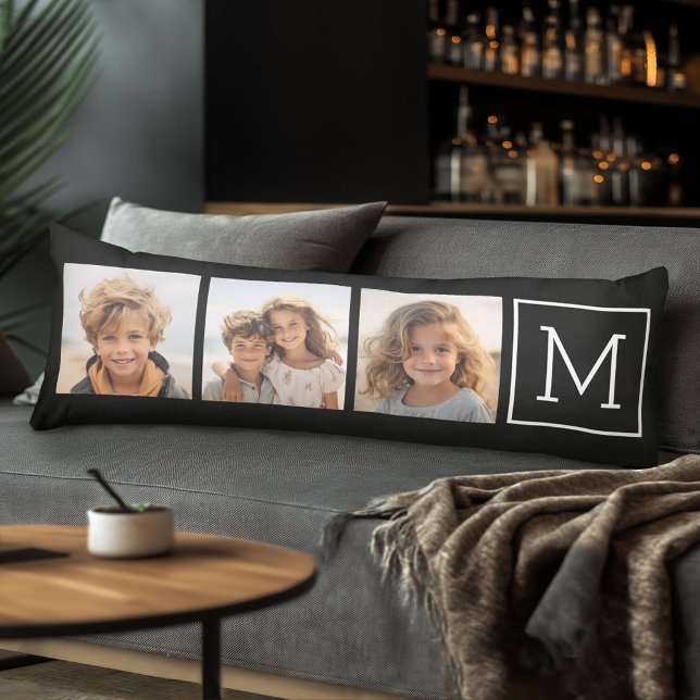 Create Your Own Photo Collage with Monogram Body Cushion (Body Pillow with Photo Collage)