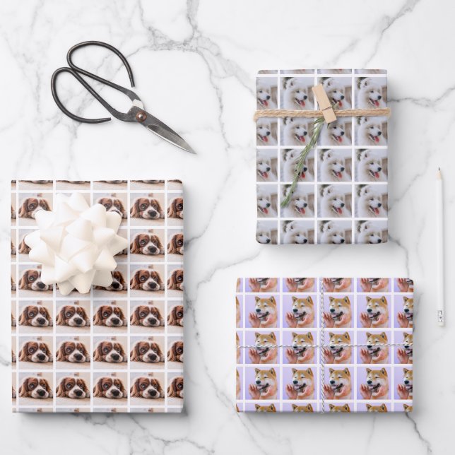 Create Your Own Photo Collage Wrapping Paper Sheet (Front)