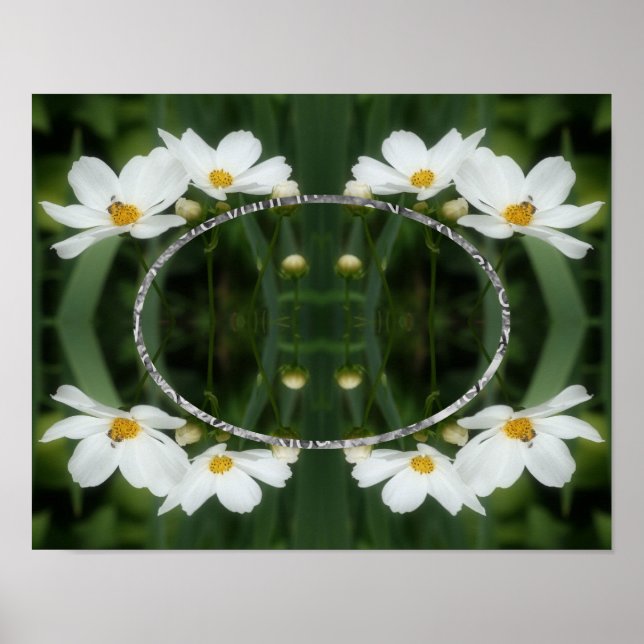 Create Your Own Photo Cosmos Flowers And Bee  Poster (Front)