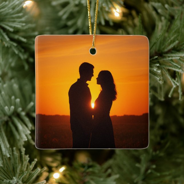 Create your own photo couple ceramic ornament (Tree)