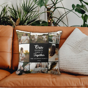 Create Your Own Photo Custom Family Keepsake Black Cushion