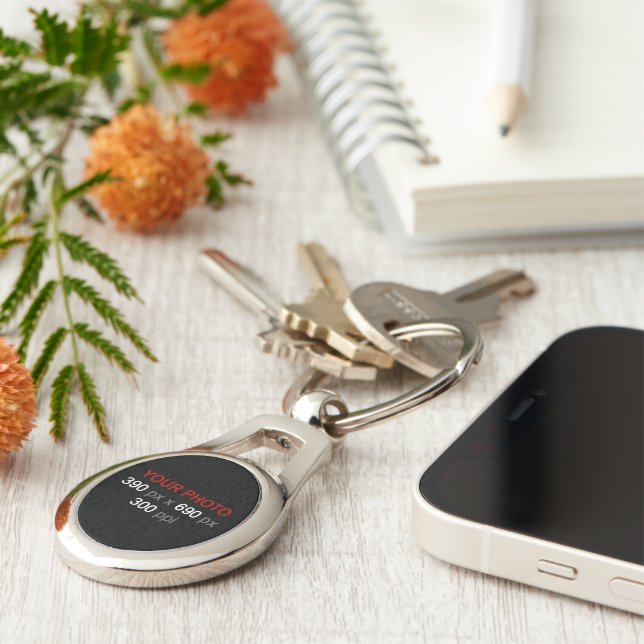 Create Your Own Photo Custom Oval Key Ring (Side)