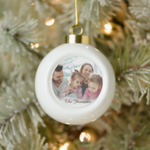 Create Your Own Photo Custom Pic DIY Ceramic Ball Christmas Ornament