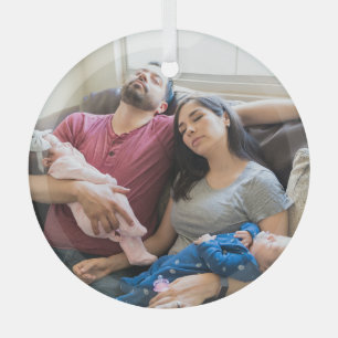 Create Your Own Photo Custom Pic DIY Family Glass Tree Decoration