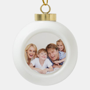 Create Your Own Photo Custom Pic Double Sided Ceramic Ball Christmas Ornament