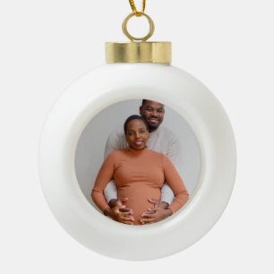 Create Your Own Photo Custom Picture Ceramic Ball Christmas Ornament