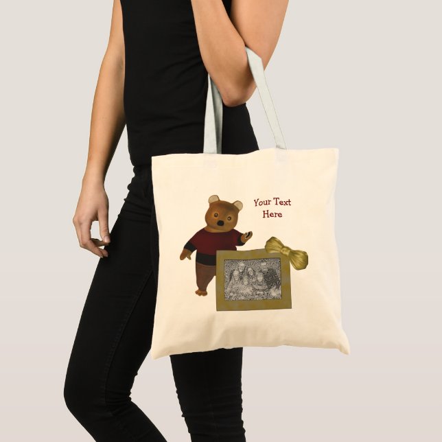 Create Your Own Photo Cute Bear Personalised  Tote Bag (Front (Product))