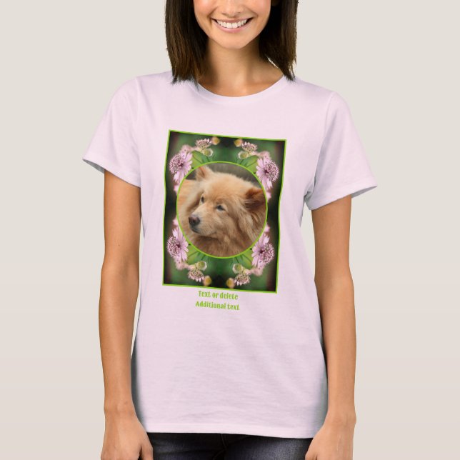 Create Your Own Photo Delicate Flowers Frame  T-Shirt (Front)