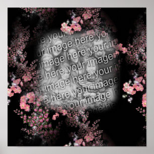 Create Your Own Photo Elegant Floral Border Poster