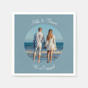 Create Your Own Photo Engagement Name Couple Napkin