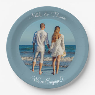 Create Your Own Photo Engagement Name Couple Paper Plate