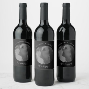 Create Your Own Photo Engagement Name Couple Wine Label