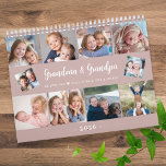 Create Your Own Photo Family Modern Script 2026 Calendar<br><div class="desc">Create your own 2026 photo calendar for Grandma and Grandad,  featuring modern script typography. Add your own family photos to make a personalised keepsake they’ll treasure all year. A cute and thoughtful Christmas gift idea!</div>