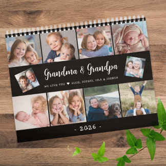 Create Your Own Photo Family Modern Script 2026 Calendar
