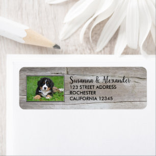 Create your own photo family wood return address