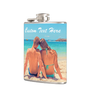 Create Your Own Photo Flask Gift Personalised Text