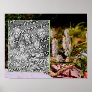 Create Your Own Photo Flower On Rock Oil Painting  Poster