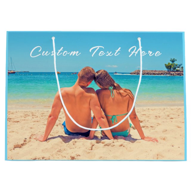 Create Your Own Photo Gift Bag Personalised Text (Front)