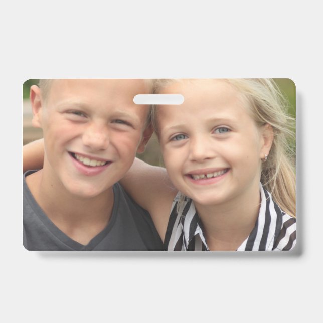 Create Your Own Photo Horizontal Badge ID Badge (Front)