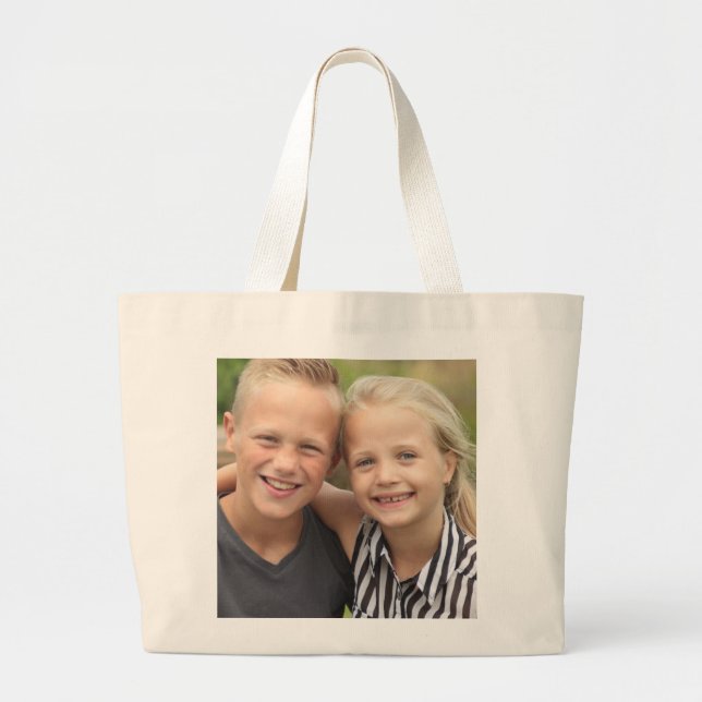 Create Your Own Photo Large Tote Bag (Front)