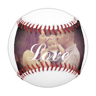 Create your own photo love white Baseball
