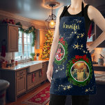 Create your own photo Merry Christmas monogrammed Apron<br><div class="desc">Create your own photo christmas apron.
You can add your own photos and name to personalise.</div>