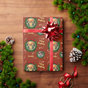 Create your own photo Merry Christmas monogrammed Wrapping Paper