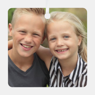 Create Your Own Photo Metal Square Ornament