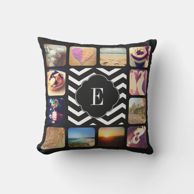 Create Your Own Photo Monogram Outdoor Cushion (Front)
